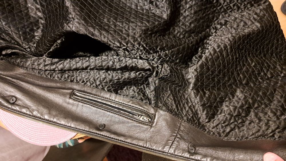 Oryginalna kurtka skórzana,  czarna rozmiar 54/56