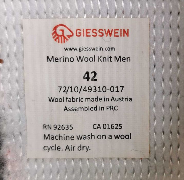 Кросівки з мериносової вовни GIESSWEIN 42 р. Оригінал