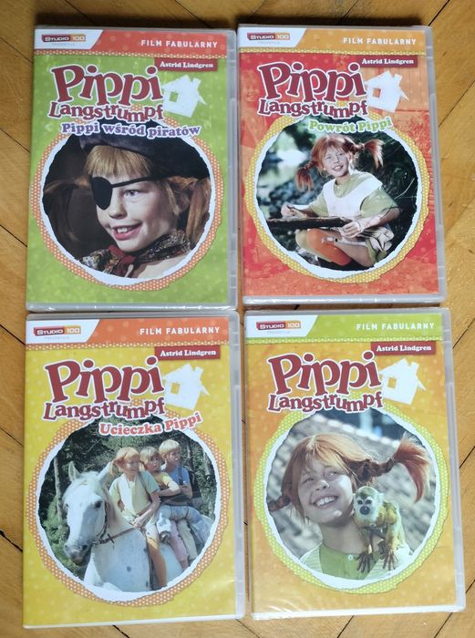 Kolekcja Pippi Langstrumpf BOX 4x DVD (3 filmy NOWE W FOLII)