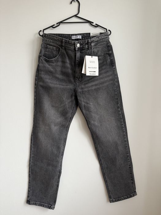Nowe szare jeansy Mom Comfort Pull&Bear