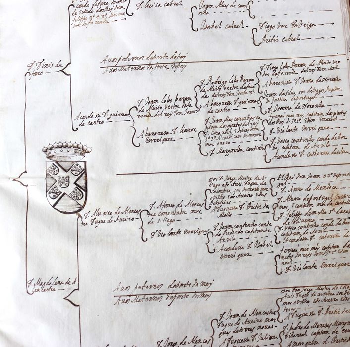 Faros, Condes de Faro 1628 árvore genealógica manuscrita rara