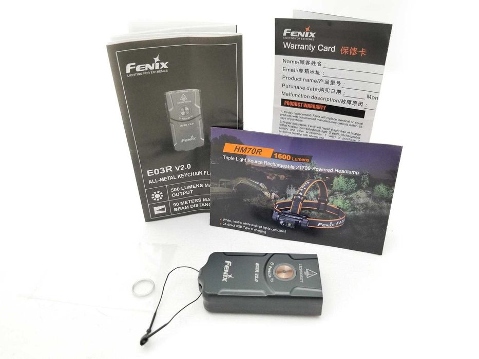 Fenix E03R V2.0 Ліхтар Наключний (500 Люмен, Type-C) ГАРАНТІЯ 5 РОКІВ!