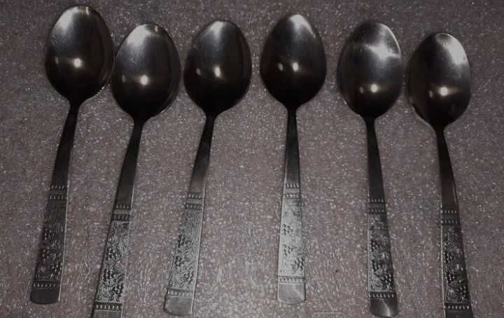 Столовые ложки советские, СССР, виноград набор 6 штук