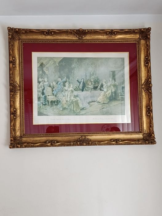 Quadro antigo moldura dourada