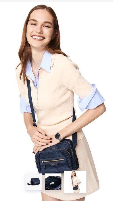 Сумка синього кольору через плече