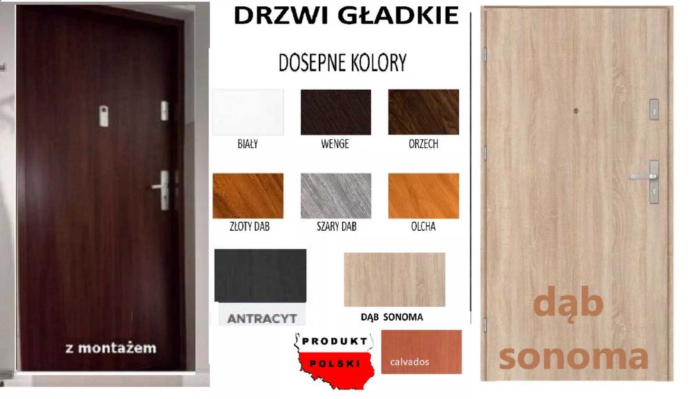 Drzwi wejściowe- zewnętrzne z MONTAŻEM drewniane i metalowe