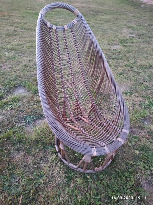 Dekoracyjny ogrodowy wiklinowy fotel LOT