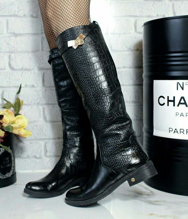 Сапоги зимние кожа до  колен 36-37р