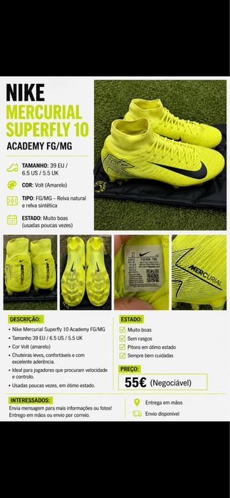 Nike mercurial amarelas