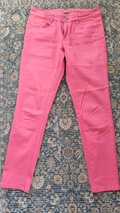 Spodnie jeansy Orsay 36 S różowe mid waist elastyczny