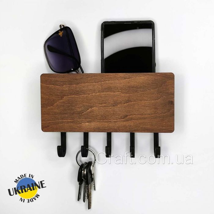Деревянная полка-ключница вешалка для ключей органайзер держатель бокс