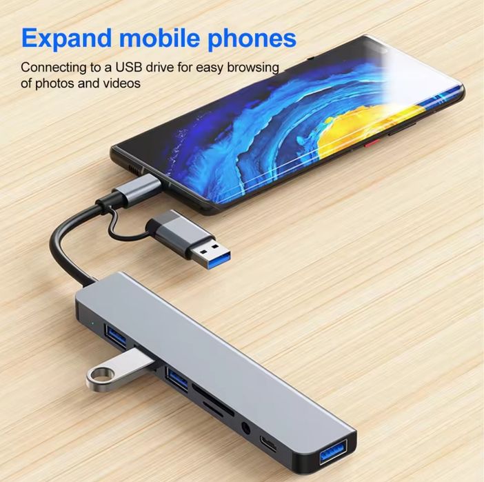 Нові USB HUB 4 в 1; 8 в 2