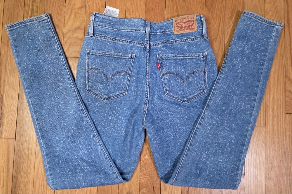 Levi's 721 High Rise Skinny W27 bleached wash - stan bardzo dobry