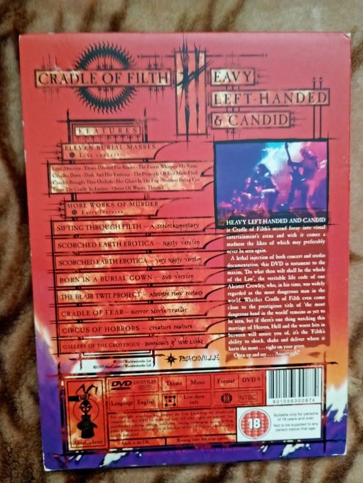 CRADLE OF FILTH Heavy Left Handed &Candid DVD