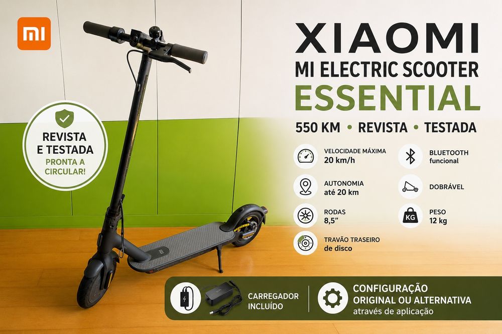 Trotinete Xiaomi Mi Electric Scooter Essential – 550 km – Excelente estado