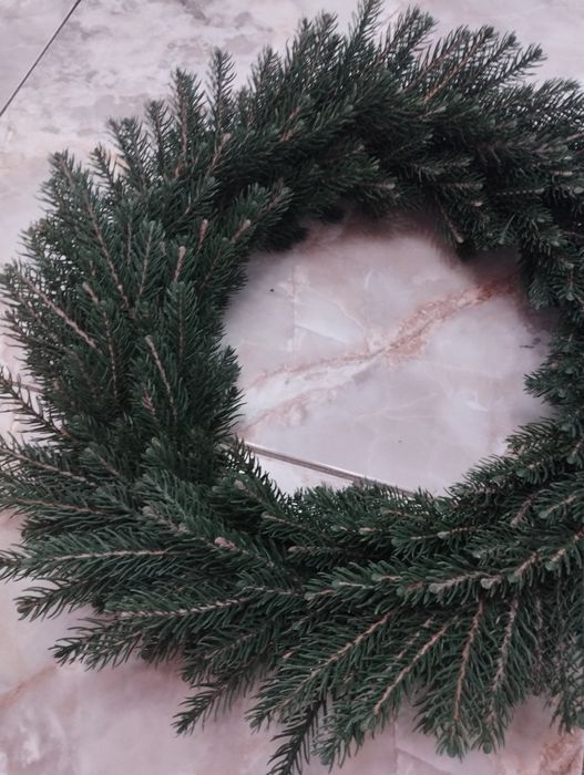 Ялинкова гірлянда на камін,перила.Новорічний декор,штучна лита гілка.