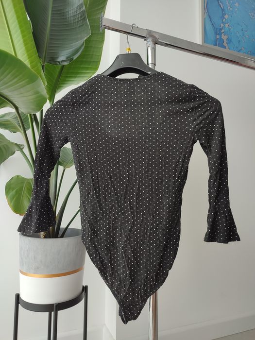 Czarne body M 38 s 36 w kropki kropeczki, forever21