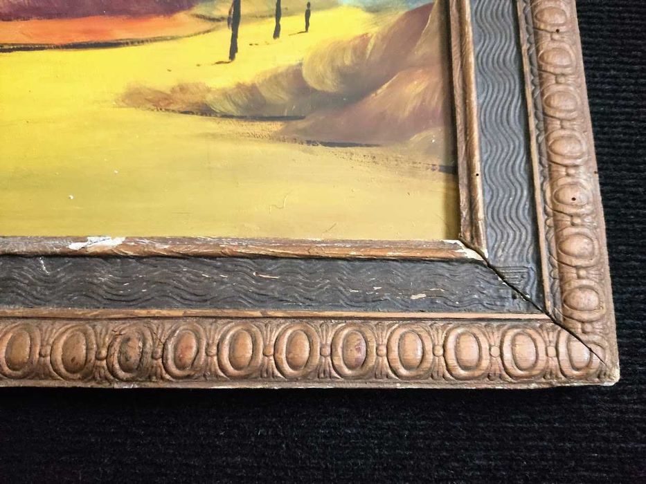 Pintura Angola 1979 emoldurada e assinada por Enzo