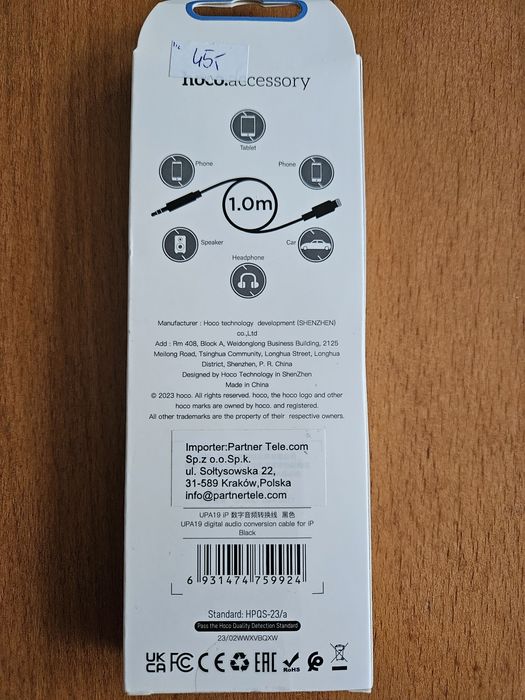 Kabel lightning jack