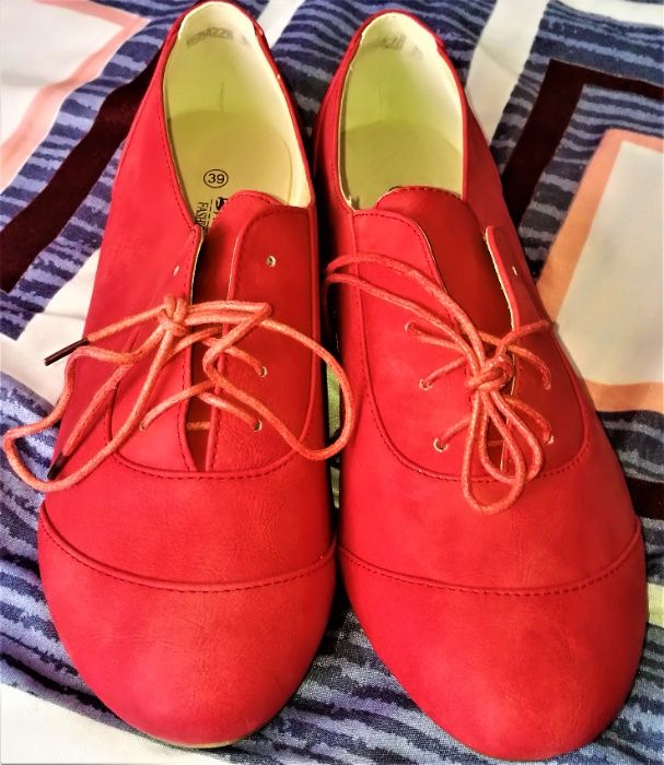 Czerwone Botki Półbuty Jazzówki Klasyczne 36/41