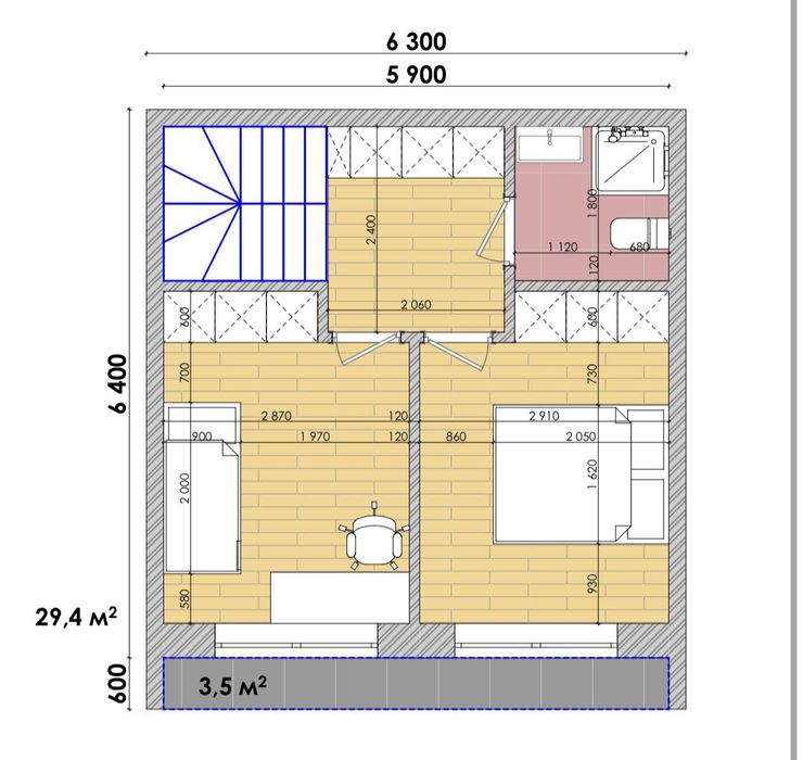 Таунхаус 59.2 м2 Розтермінування 36 місяців