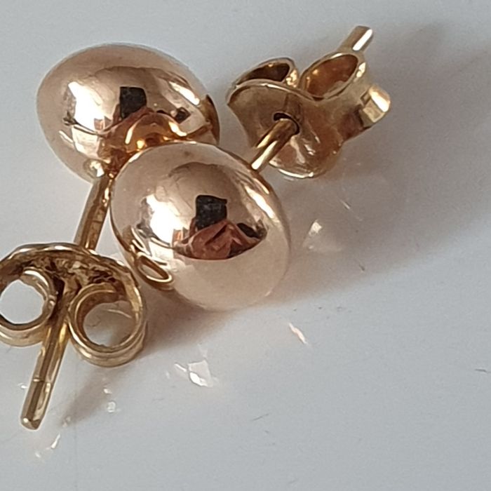 WŁOSKIE bajkowe złote kolczyki kulki pr.585