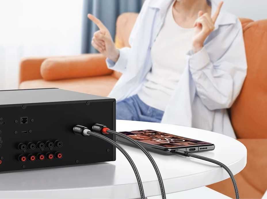 Kabel Przewód Audio Głośnikowy Aux 3,5 mm do 2RCA