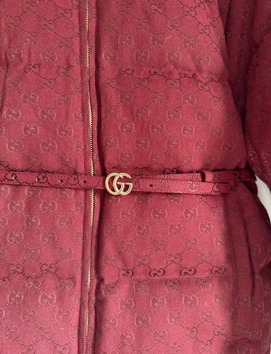 Kurtka Gucci bordowa nowa puch naturalny S