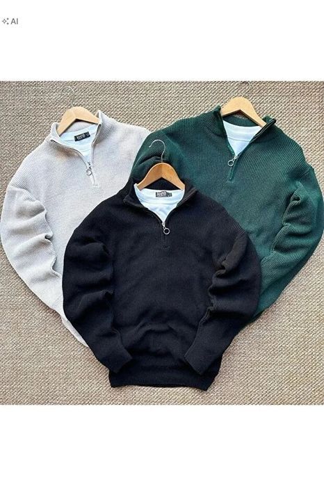 Miękki męski sweter półgolf pleciony w stylu minimal l 5ia