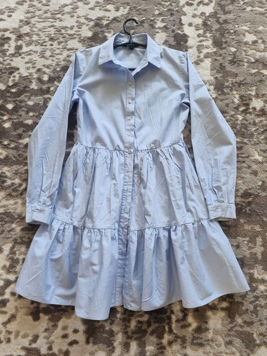 Плаття-сорочка New Look, блакитне, S/M (UK 10), бавовна