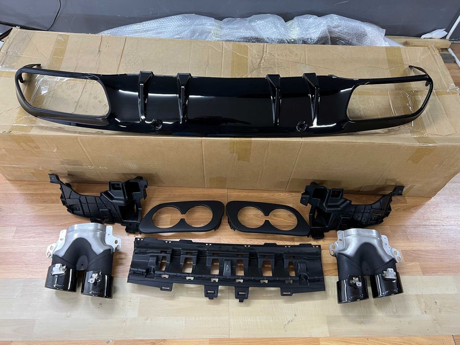 Диффузор mercedes c w205 c205 купе амг юбка на задний бампер