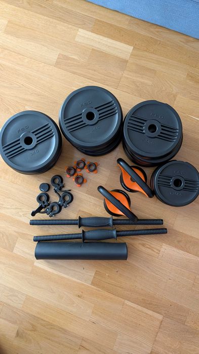 Kit Pesos Ajustáveis (40kg) + Banco Musculação Multifunções Semi-Novo440808971845642242