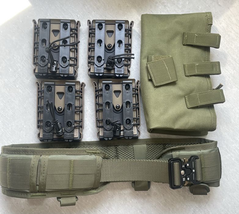 Pas wojskowy taktyczny z ladownica i worek zrzutowy