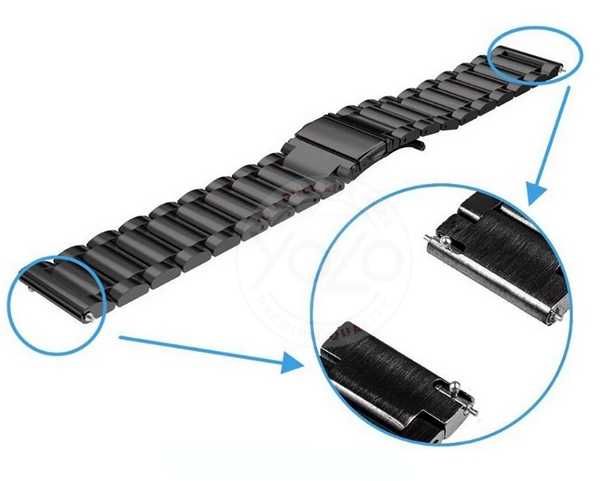 BRANSOLETA PASEK STALOWY 22mm do smartwatcha klasyczna elegancka +piny