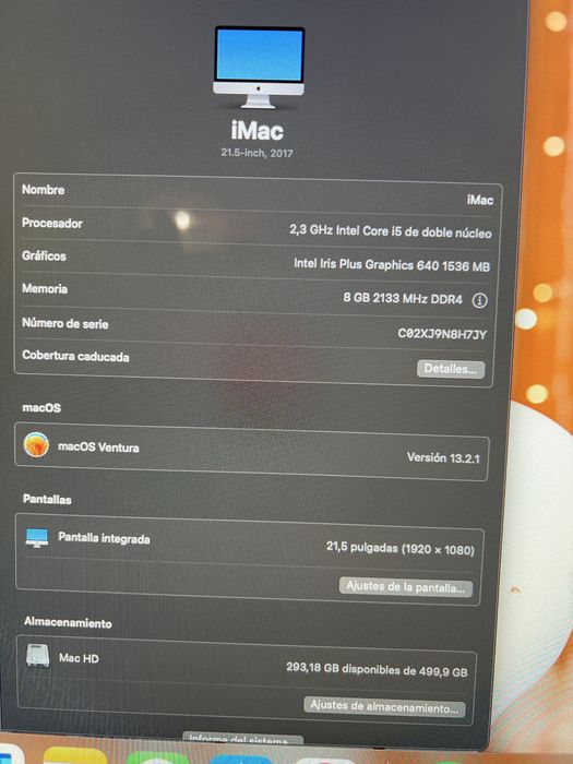 Computador Apple iMac de 21,5 polegadas, usado de 2017428962643528263683