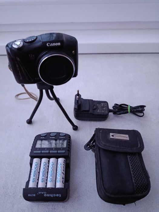КОМПЛЕКТ Фотоапарат Canon SX150is+карта+чохол+штатив, є зарядка+10акум