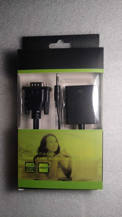 Активный адаптер конвертер DP/HDMI/DVI-D -VGA переходник для видеокарт