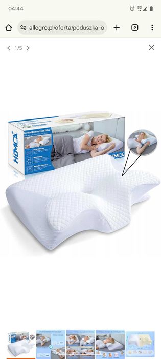 Poduszka Ortopedyczna Profilowana Pamięciowa Memory HOMCA 60x40x14 cm