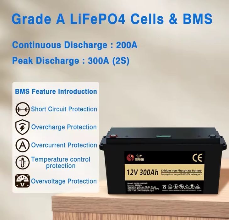 akumulator bateria ogniwa lifepo4 12v 300ah ponton powerbank magazyn energi