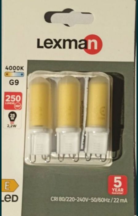 Żarówka led g9, zestaw 3szt