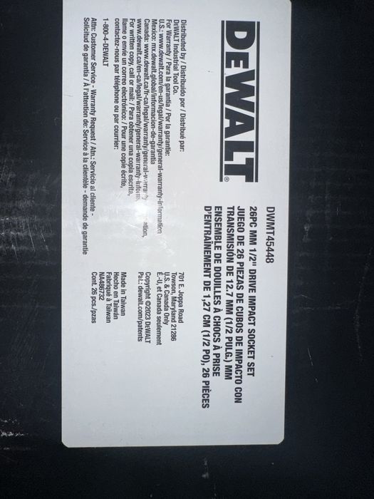 Набір ударних торцевих головок DeWALT DWMT45448