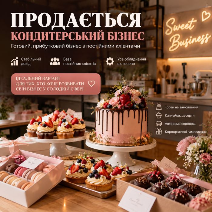Продається прибутковий кондитерський бізнес у Києві