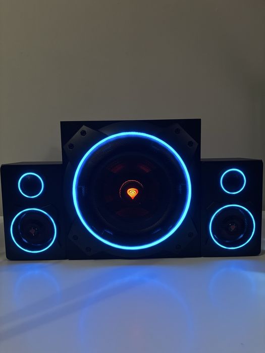 Genesis Helium 800BT 2.1 RGB Bluetooth — subwoofer, pilot, pudełko