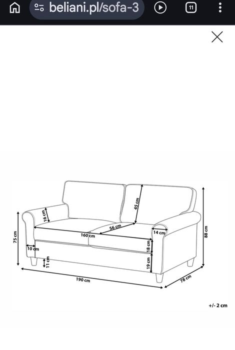 Piękna nowa sofa Belliani