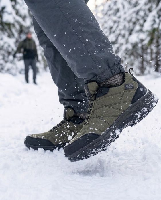 Кроссовки Waterproof олива зима мех р.41*42*43*44*45