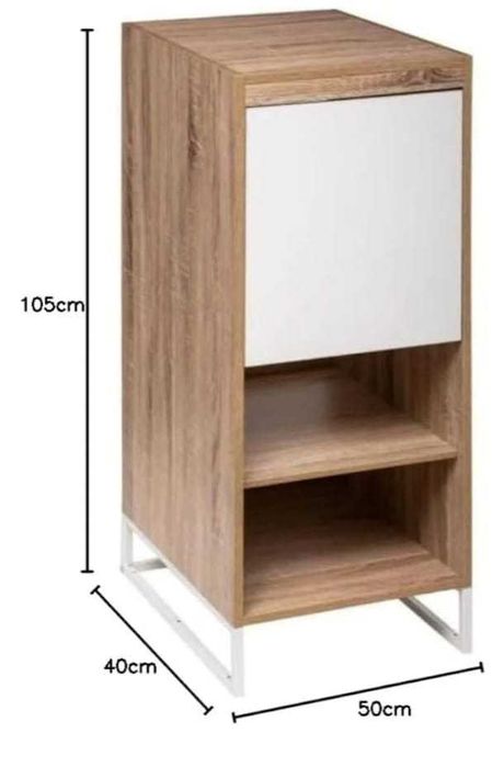 Armário auxiliar em excelente condições, com uma porta e duas prateleiras, formato 40x50x105cm.