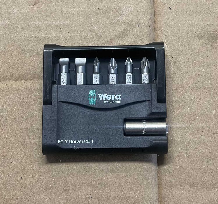 Zestaw bitów 7 el. PZ PH Płaskie Adapter Wera Bit-Check 7 Universal 1