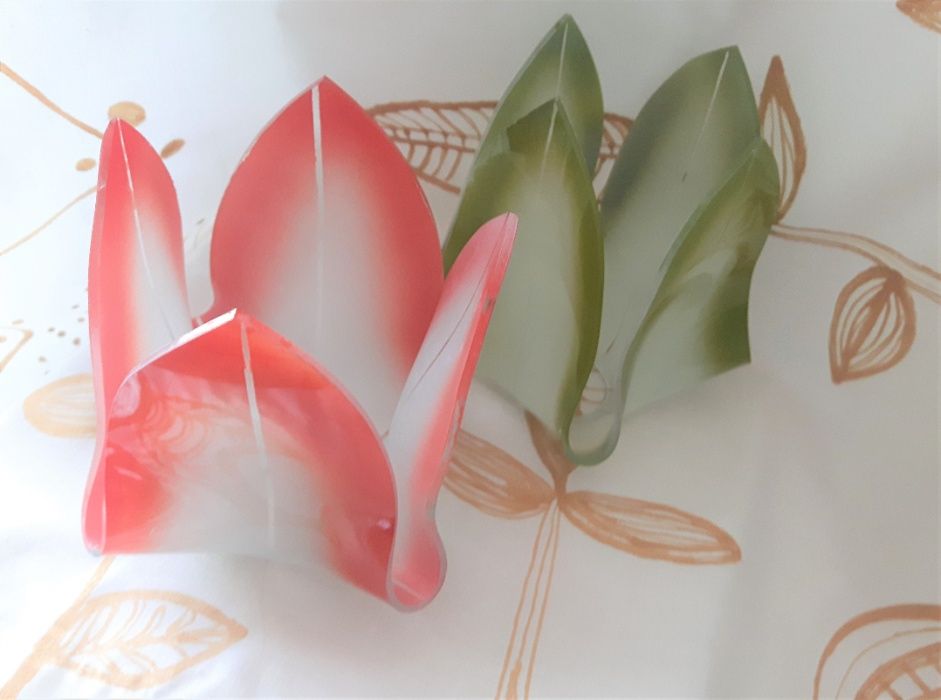 klosz szklany kwiat PRL