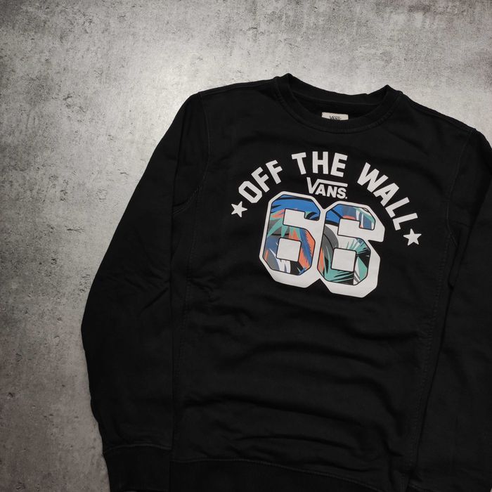 MĘSKA Bluza Duże Logo Casual Czarna Bawełna Vans Off the Wall Skate