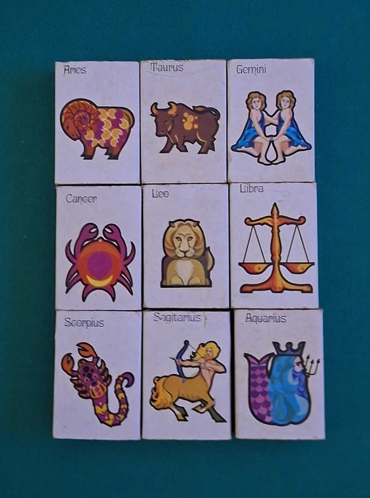 9 Caixas de Fósforos antigas, Signos, para coleção